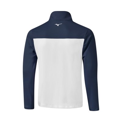 Camisa Mizuno BRZ Elite ST 1/4 Zip Hombre - Azul Marino / Blancos - Chile M560KTIQHV